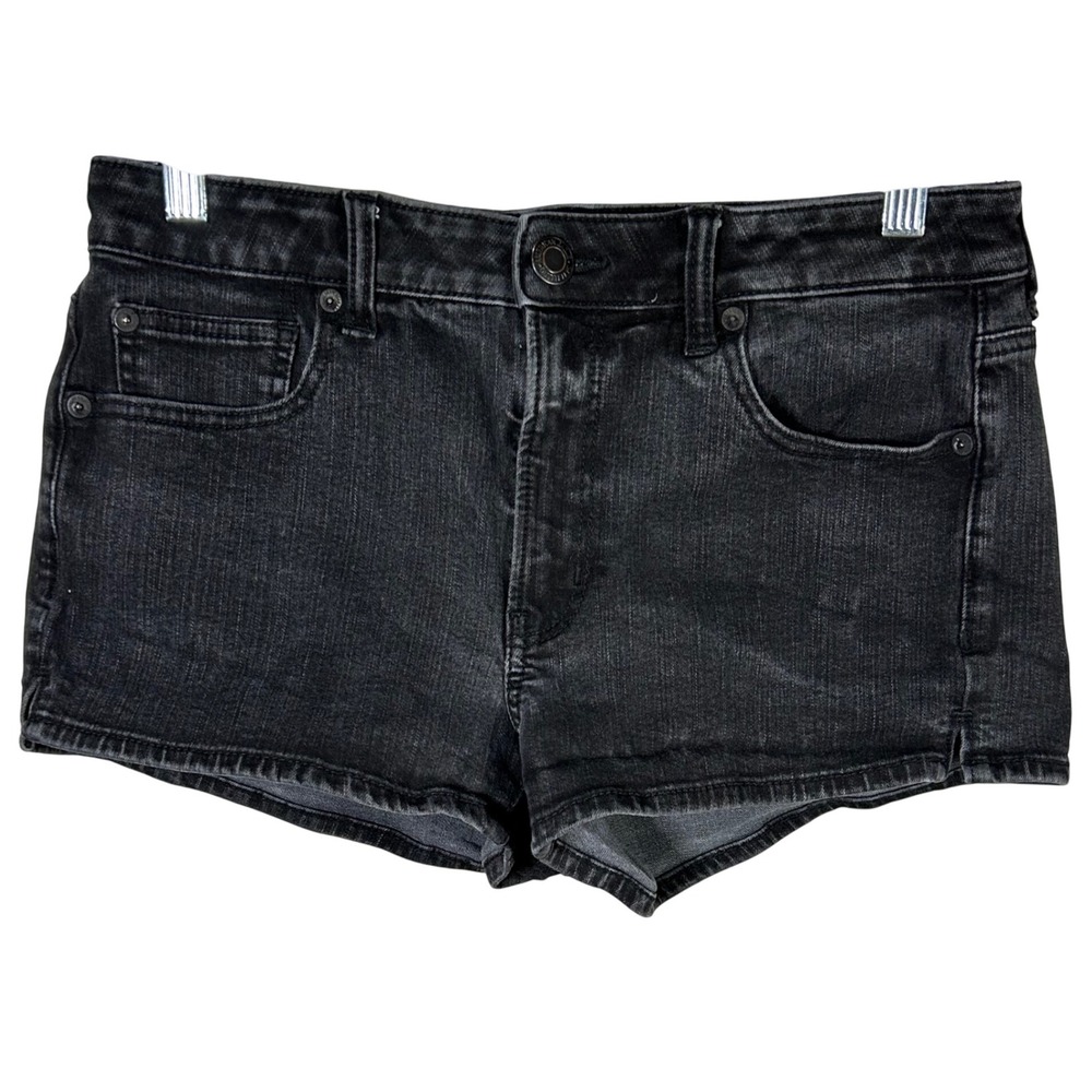 American Eagle Outfitters Hi Rise Shortie Denim Shorts Black Women's Size 8